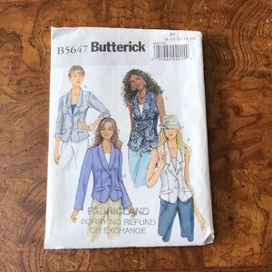 Butterick B5647 Jacket and Vest Sewing Pattern Fitted - Cut to a Size 8